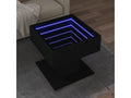 Coffee table with LED, black, 50x50x45 cm, engineered wood, EYLT81652