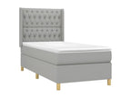 Cosymeub bed base with LED light grey mattress 90x190cm Fabric NRKI70527