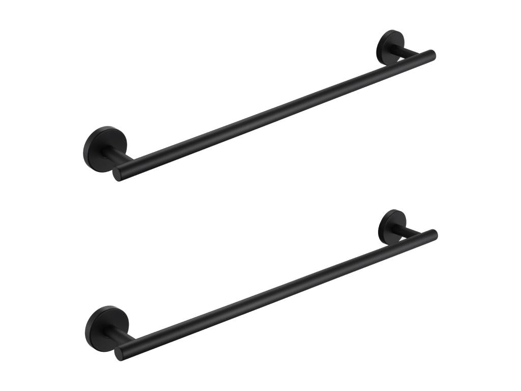 2PCS Multifunctional Towel Rack in Black 304 Stainless Steel, Single-Pole Towel Holder, Suitable for Bathroom/Sanitary Towels/Kitchen JFQP77640