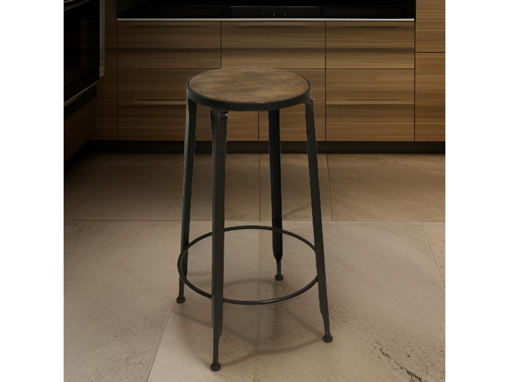 Industrial style wooden bar stool DHRF63046