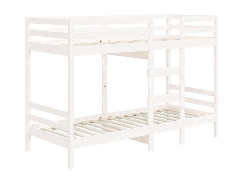 White Bunk Bed 90x200 cm Solid Pine Wood RKRW53231