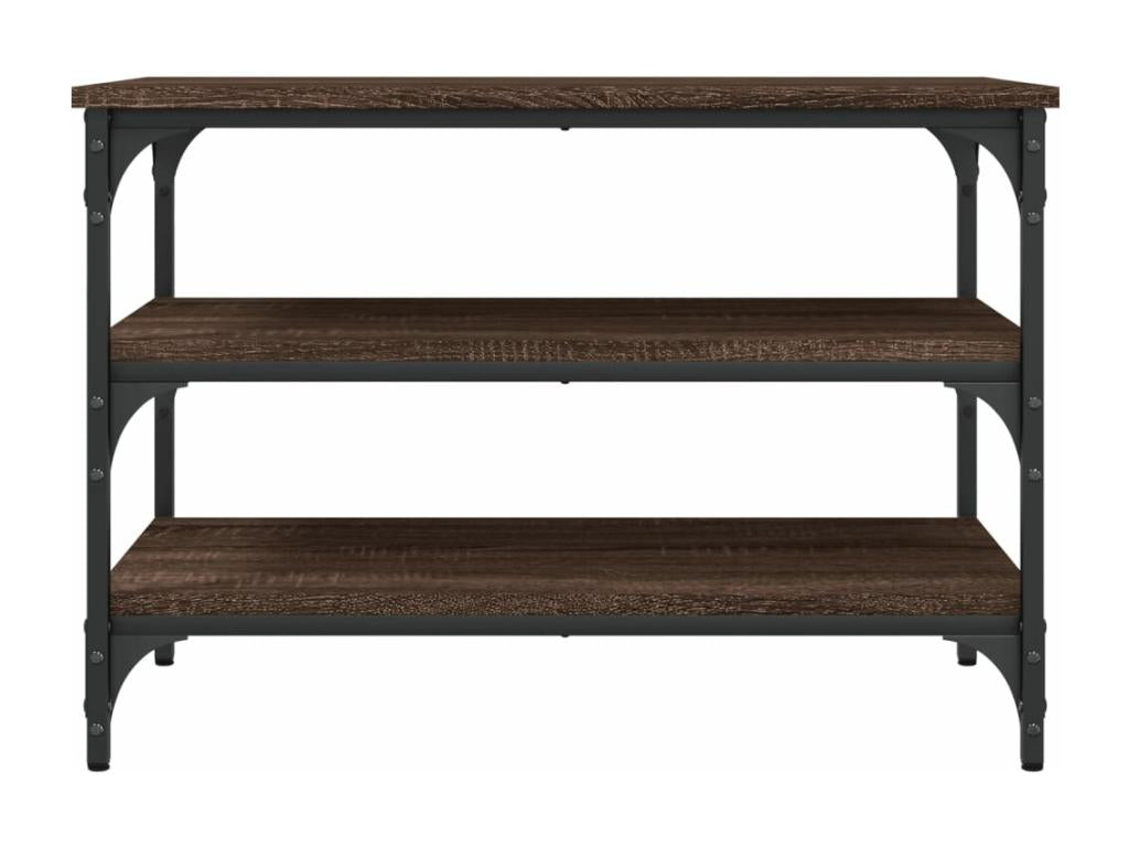 Brown oak shoe bench 70x38.5x49 engineered wood WTVD05539