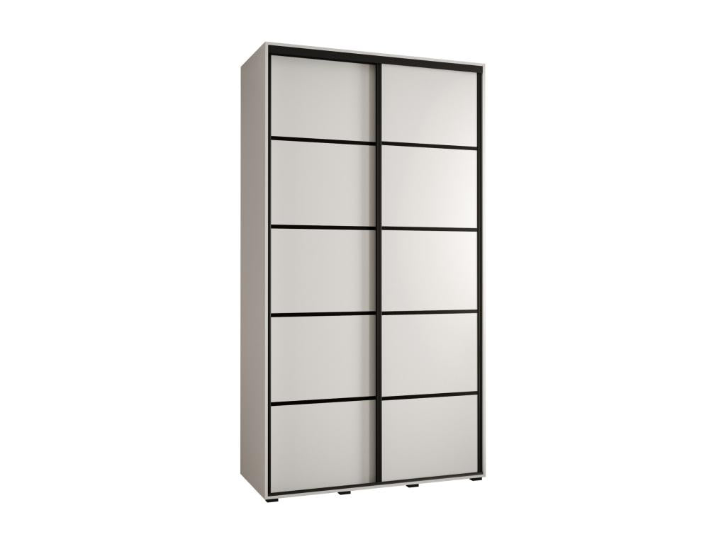 Luxameub 4 Sliding Door Wardrobe 235.2/140/60 2 Doors White/White/Black ZAQP28544