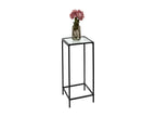 PINPAI - Black Side Table with Textured Glass Top IRPG13814