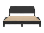 Black and white bed frame and headboard 140x200 cm faux leather RBLS06049
