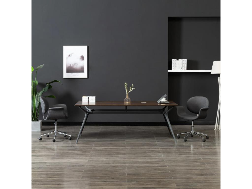 Grey Fabric Swivel Dining Chair HQCZ26893