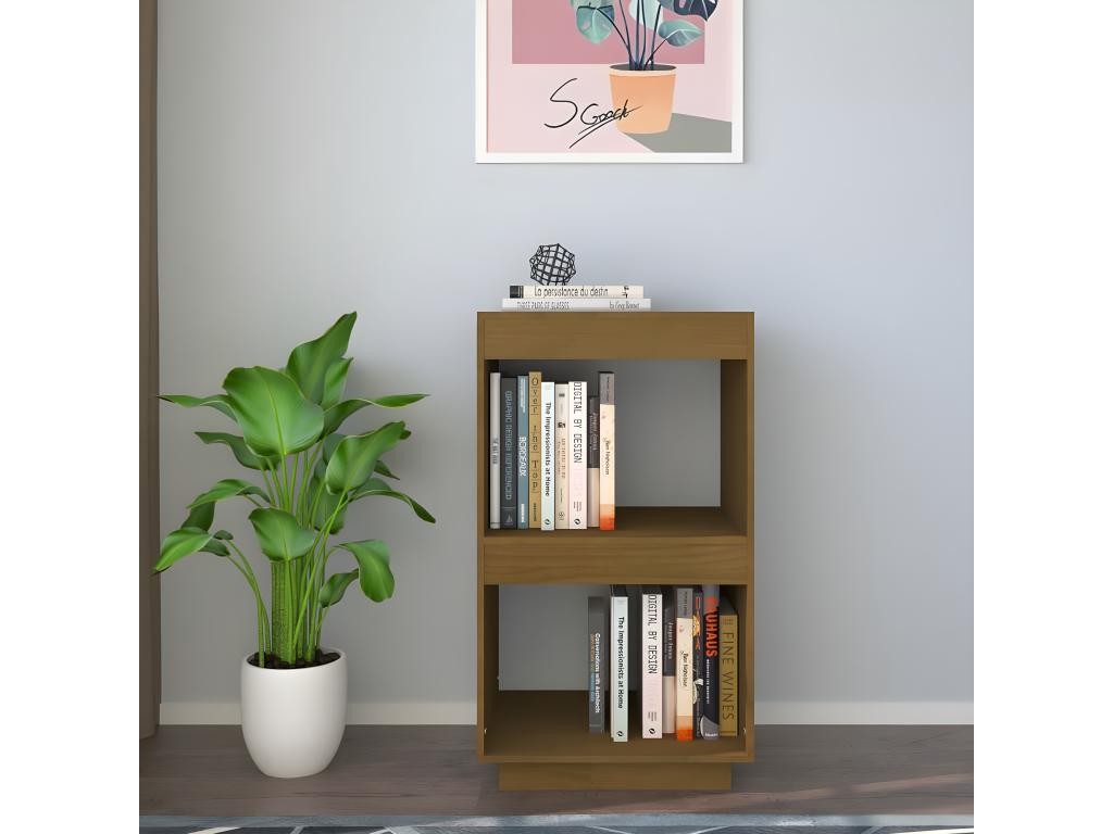 Honey brown bookcase, 40x35x71 cm, solid pine wood, TZYN40581