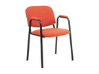Conference chair - Fabric / Matte black metal - Red - Luxameub QRIW36445