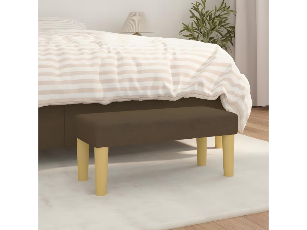 Dark Brown Bench 70x30x30 cm Fabric LKNU64028