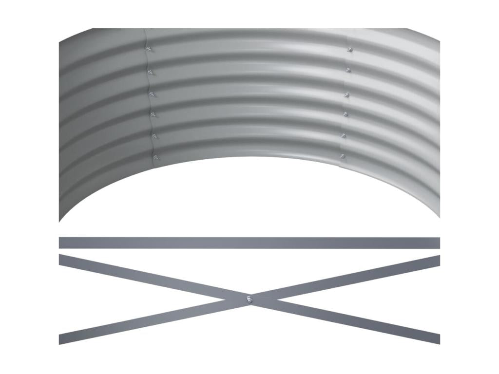 Raised garden bed, powder-coated steel, silver, YWGC03284