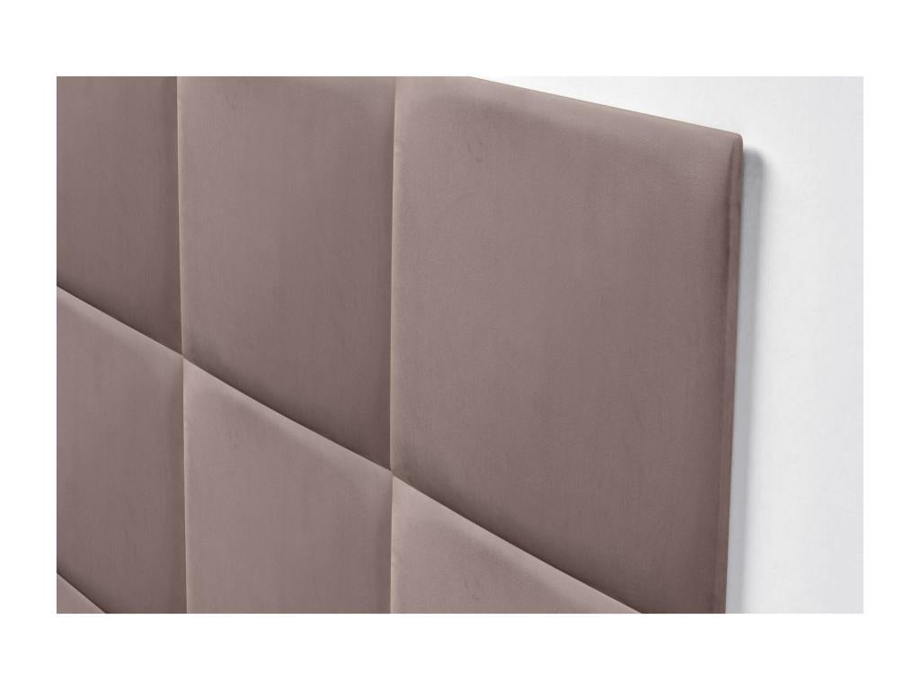 Luxameub Upholstered Headboard in High-Quality Velvet, Luxameubérieure, Composed of Interchangeable Self-Adhesive Panels for Bedroom, Brown, 80 cm WUDD53383