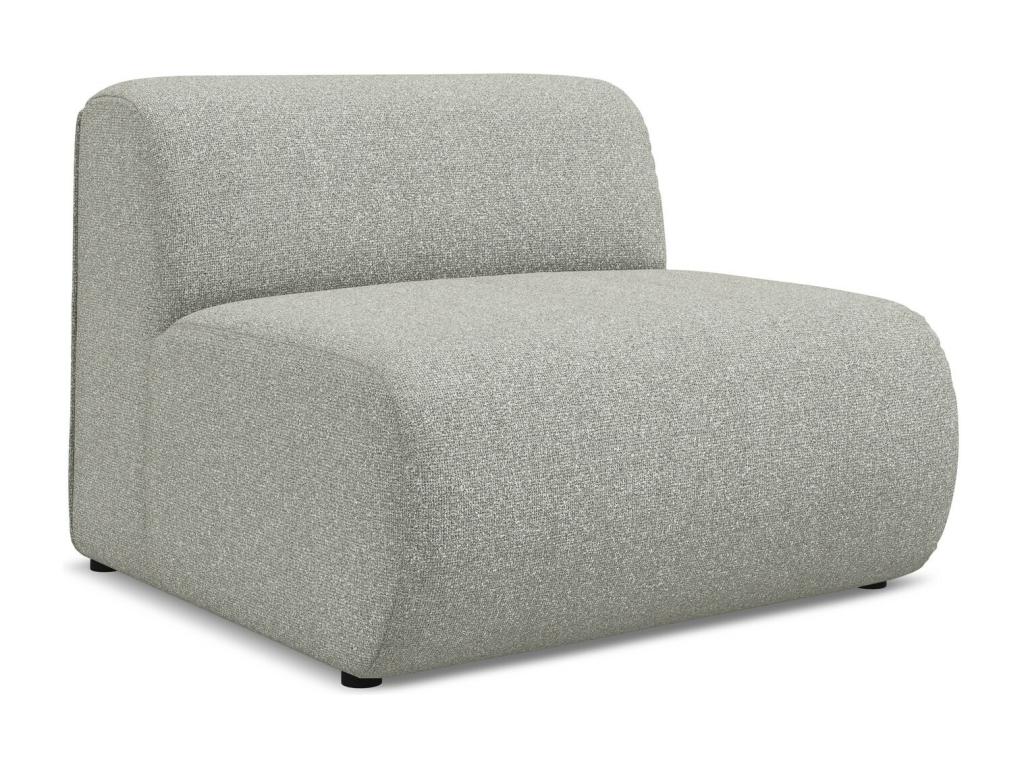 Armchair for modular sofa in textured fabric - light grey - Luxameub QLBU75916