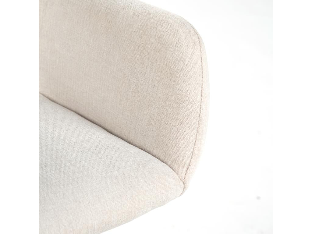 Scandinavian office chair in beige fabric, swivel, height adjustable, and 5 Luxameub KD CHENILLE BEIGE BLACK THYW12052