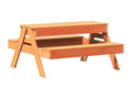 Picnic table with sandbox for children, wax brown QUFM82422