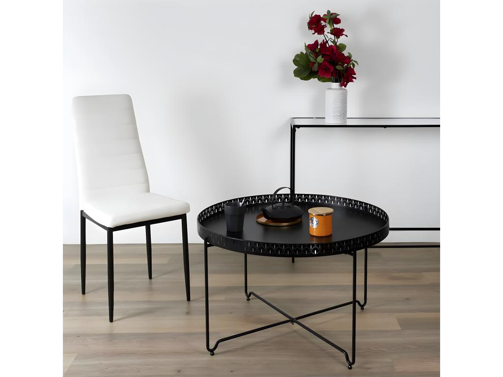 Luxameub - Black Side Table with Round Top 78cm TLVS27132