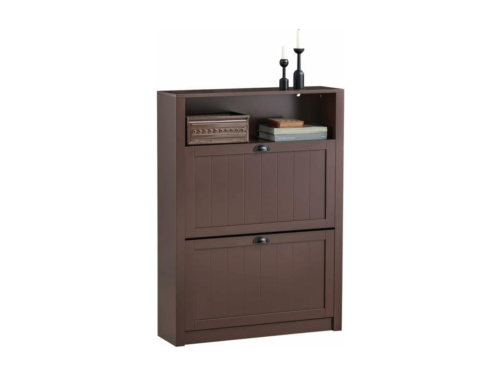 Shoe Storage Cabinet, Shoe Cabinet, Shoe Chest with 2 Drop-Down Doors PINPAI-BR EGPX52231