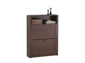 Shoe Storage Cabinet, Shoe Cabinet, Shoe Chest with 2 Drop-Down Doors PINPAI-BR EGPX52231