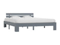 Grey bed frame, solid pine wood, 160x200 cm, HVMG71161