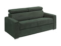 PINPAI 3-seater convertible sofa in green corduroy - 140cm wide sleeping area - 14cm mattress - Luxameub LEEC71931