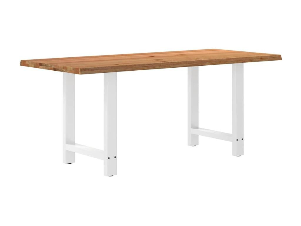 Light brown rectangular solid oak dining table JRPK66956