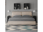 Luxameub size bed without slatted base, upholstered 200x200 microfiber sand Luxameub OXXX62707
