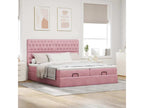 PINPAI bed frame with pink velvet mattress 160x200 cm DCQT52190