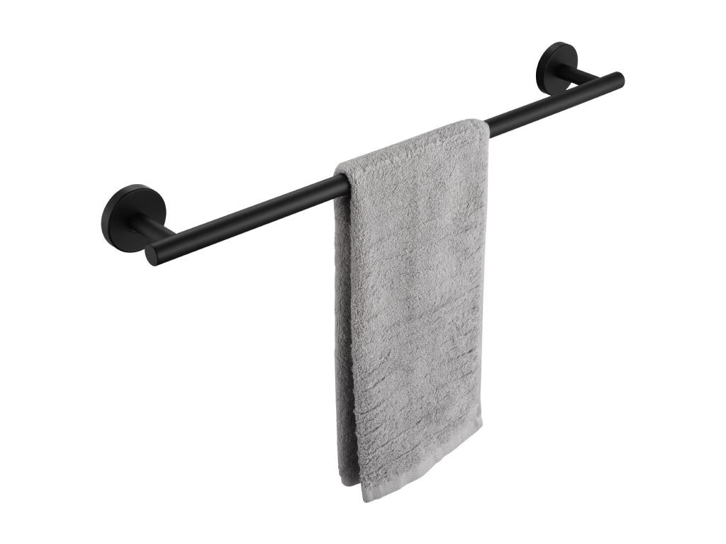 2PCS Multifunctional Towel Rack in Black 304 Stainless Steel, Single-Pole Towel Holder, Suitable for Bathroom/Sanitary Towels/Kitchen JFQP77640