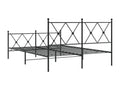 Metal bed frame without mattress, with black bed legs, 140x200cm NCTU36811