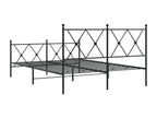 Metal bed frame without mattress, with black bed legs, 140x200cm NCTU36811