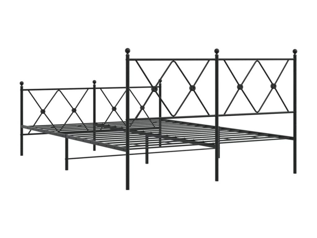 Metal bed frame without mattress, with black bed legs, 140x200cm NCTU36811