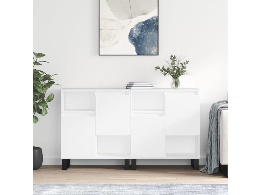 2-piece white engineered wood sideboard set DZUG58691