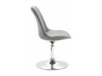 Set of 4 dining chairs - Faux leather / Metal - Grey - Luxameub LVDD53475