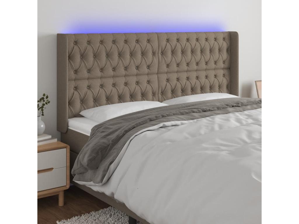 Luxameub LED headboard 203x16x118/128 cm Fabric OKAZ06459