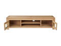 Modern low TV stand in light oak, 180cm wide - Luxameub FYIV06225