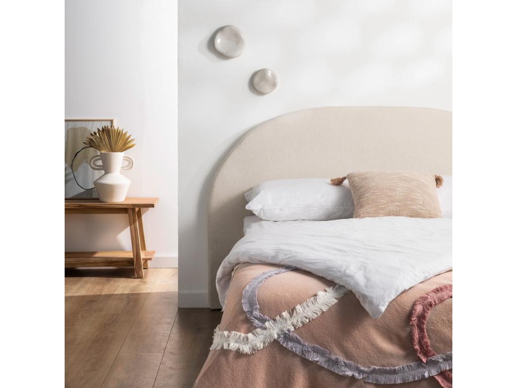 Luxameub - Half-moon cotton and linen headboard, 170cm wide - Natural ITGN77683