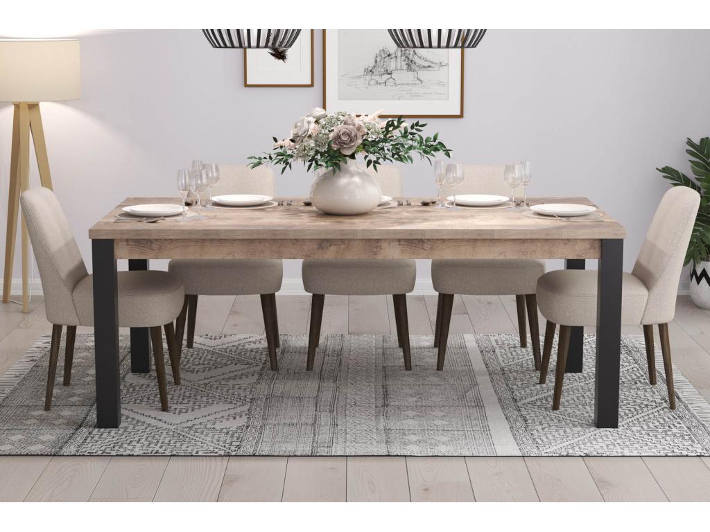 Luxameub dining table 100x200 cm oak decor. LVXN78098