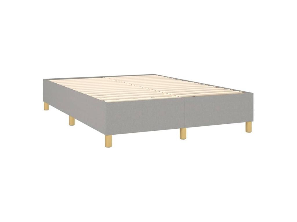 Luxameub bed base with light grey mattress 140x200 Fabric KEBA05369