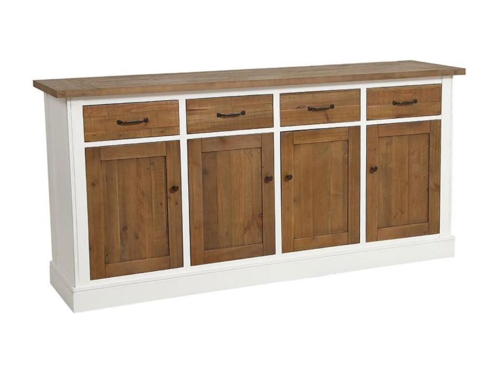 4-Door White Wood-MDF Sideboard Base - PINPAI Luxury Furniture JUZM00833