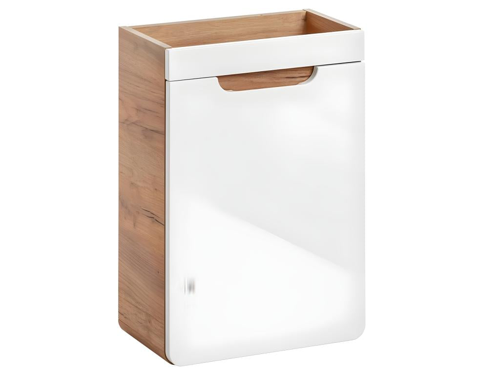 Bathroom vanity unit - Handcrafted golden oak and glossy white - W40-H60-D22 - Luxameub PYKE12648