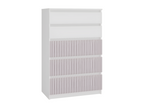 Luxameub - Modern 5-Drawer Chest - 70x40x109.5 cm - Children's Storage Unit - Bench and Pink UCED05654