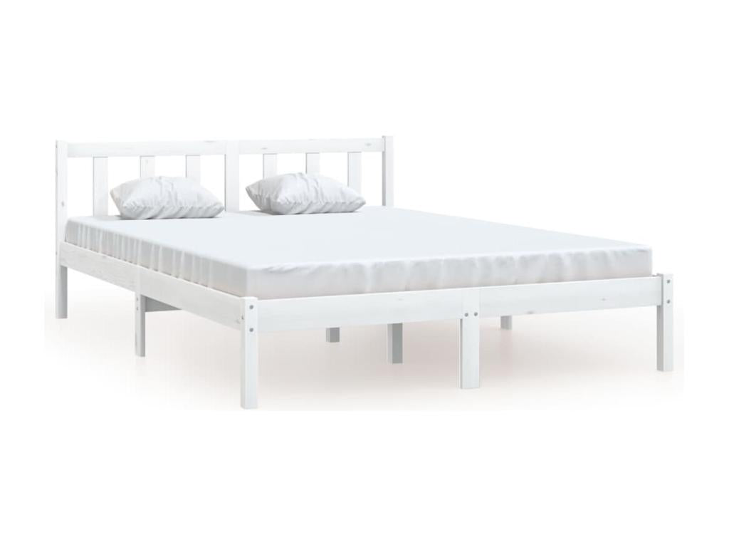 White bed frame, solid pine wood, 160x200 cm YRMO17154