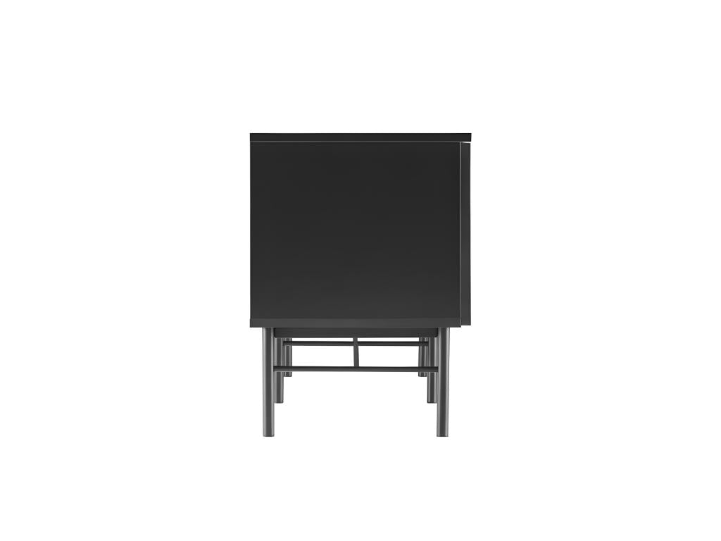 Luxameub - TV stand with 2 doors and 2 shelves in wood and metal, 150cm wide - Black ZWJV36900