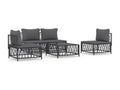 Garden furniture set with cushions, 5 pieces, anthracite steel ODGT88759