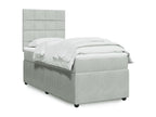 Luxameub bed base and mattress, light grey, 80x200 cm, velvet, OQWA40802