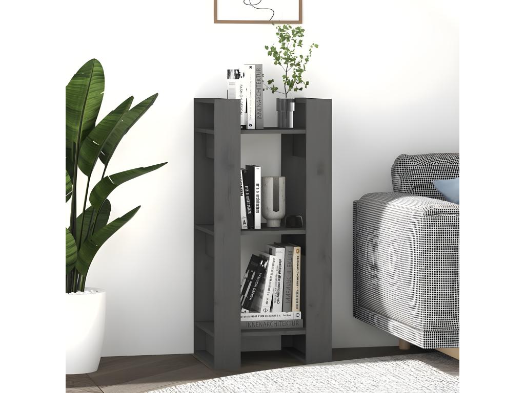 Grey Bookshelf/Room Divider 41x35x91 cm Solid Pine HTMW58907