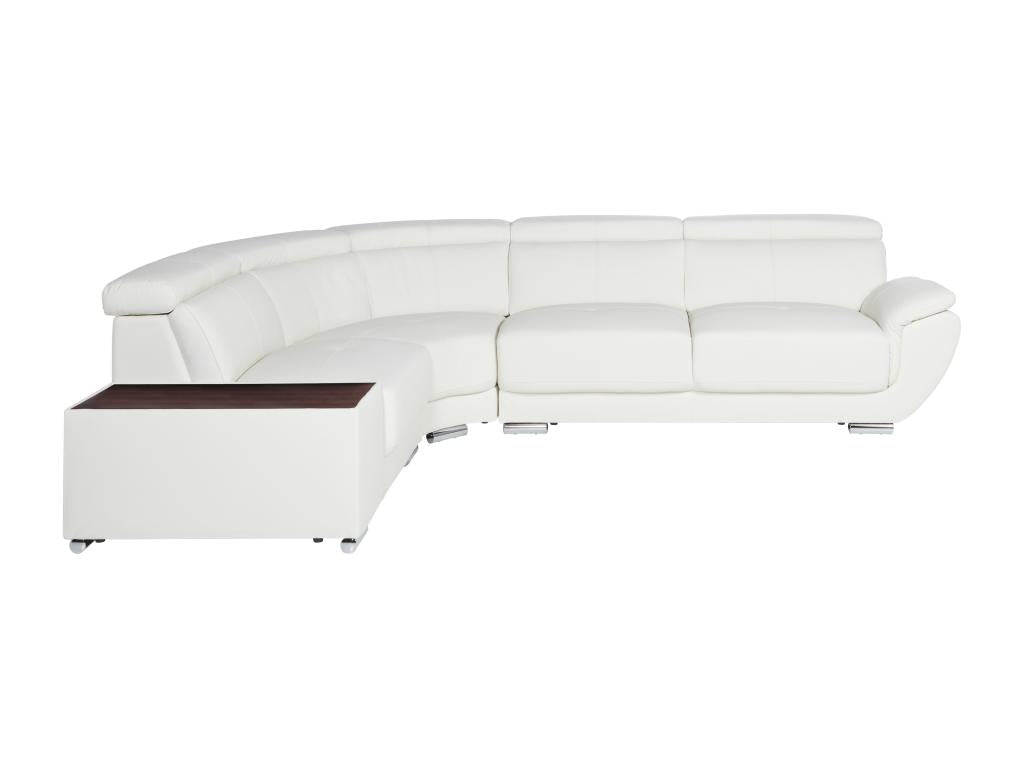 Luxameub Leather Corner Sofa - White - Left Corner XDUJ39307