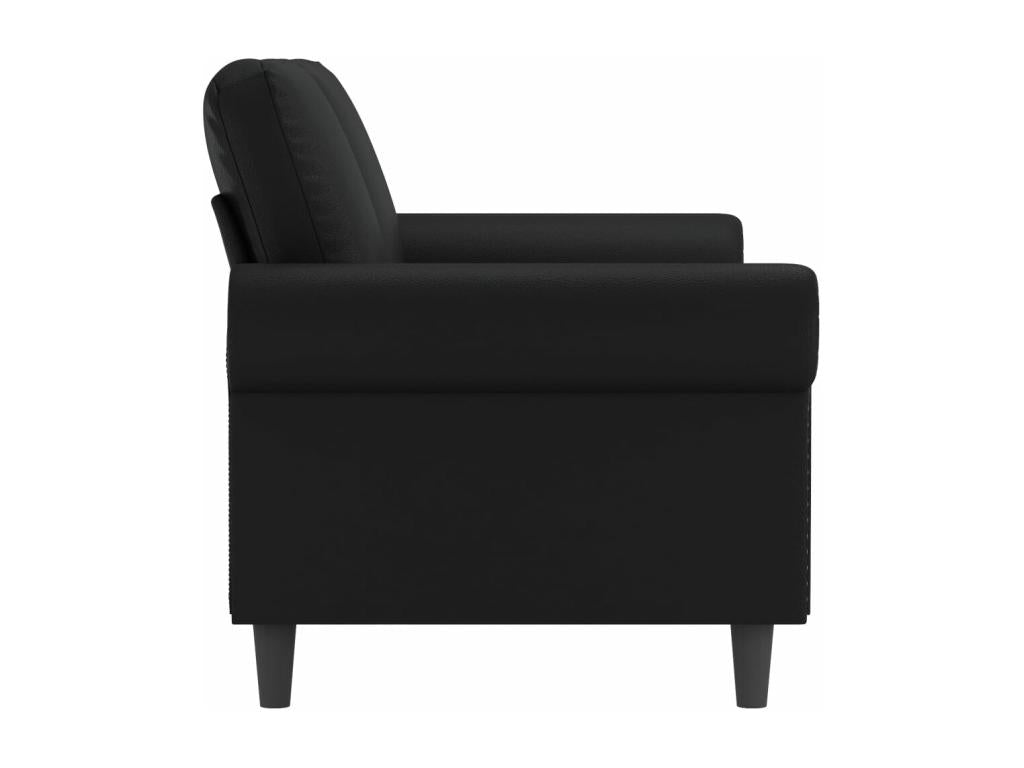 2-seater sofa, black, 140 cm, faux leather, VOGD44682