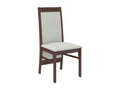 Chair in dark walnut wood and Cosymeub-Tissu fabric 27106 MZHS65809
