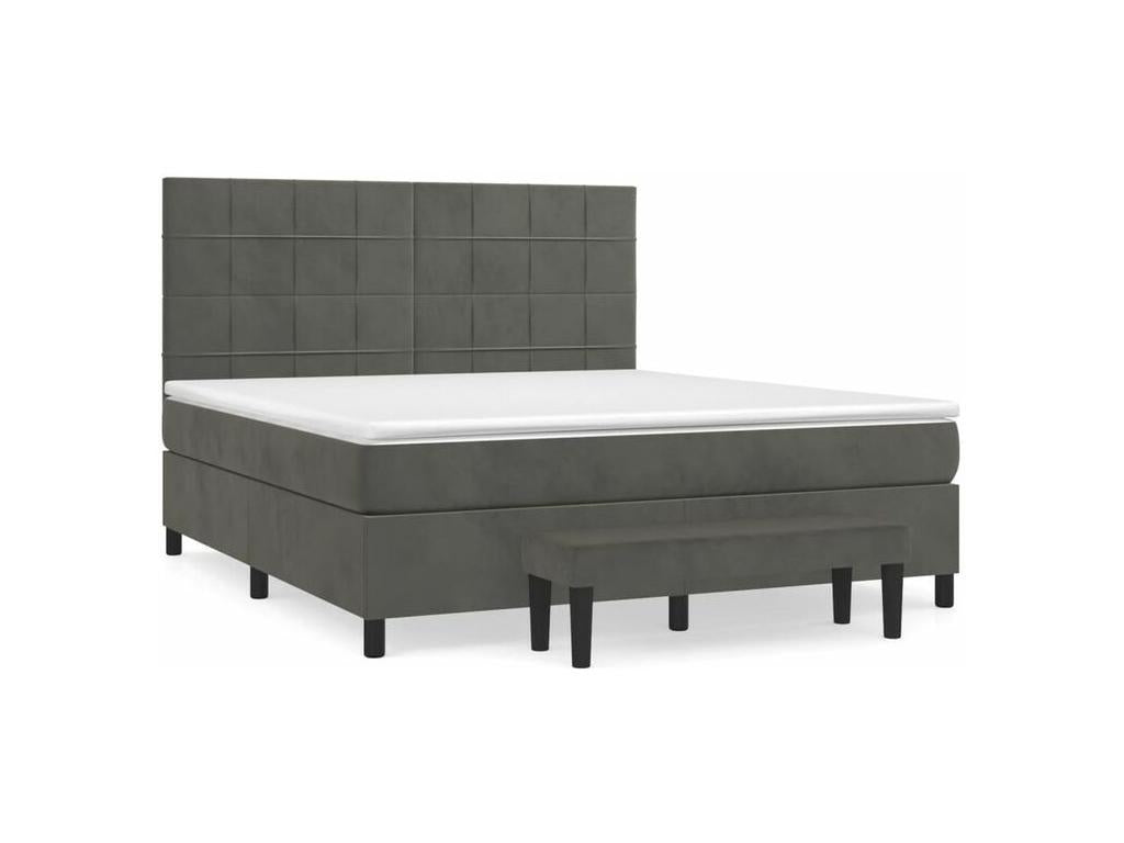 Luxameub bed base and mattress, Dark Grey 180x200 Velvet LBCD60259