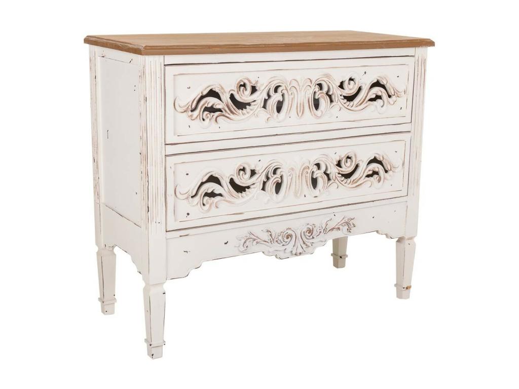 White wooden chest of drawers 86x38x76h ZIAO24230